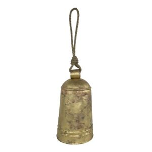 Veliký zlatý plechový zvon s dřevěným srdcem Vanni - Ø22*40cm