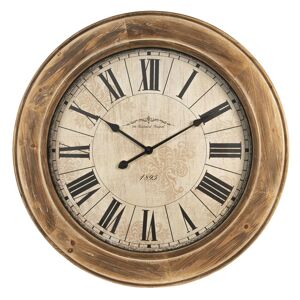 Velké nástěnné hodiny s římskými číslicemi v dřevěném rámu - Ø 78*6 cm Clayre & Eef