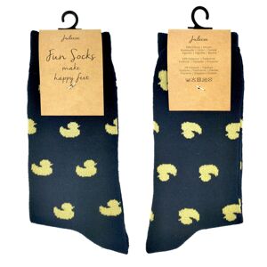 Veselé černé ponožky s kačenkami - 39-41