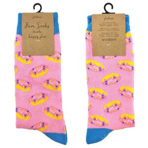 Veselé růžové ponožky s donuty - 39-41