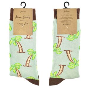 Veselé zelené ponožky s palmami - 35-38