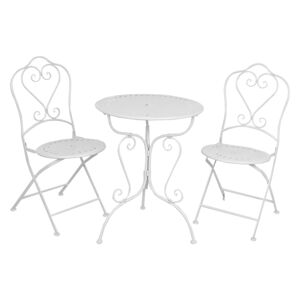Vintage krémový set stůl + 2 židle - 62*73 / 48*40*93 cm
