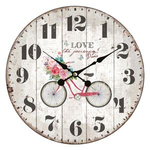 Vintage nástěnné hodiny Love Paris – Ø 34*4 cm / 1*AA