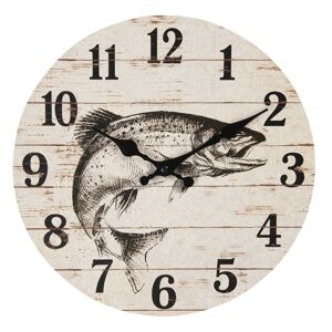 Vintage nástěnné hodiny s motivem ryby – Ø 30*3 cm / 1*AA