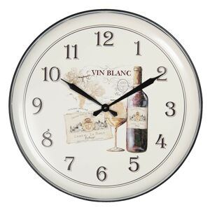 Vintage nástěnné hodiny s motivem vína Vin Blanc – 	Ø 62 cm / 1*AA