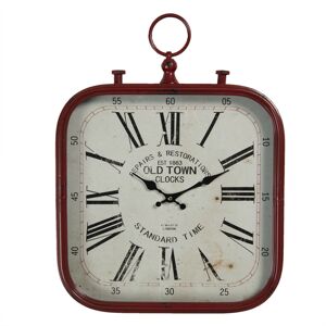 Vintage nástěnné hodiny v červeném rámu Old Town - 40*3*53 cm / 1*AA