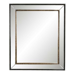 Vintage zrcadlo s dvojitým černým rámem - 50*60 cm