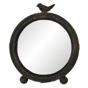 Vintage zrcadlo s patinou s ptáčkem - 26*4*30 cm