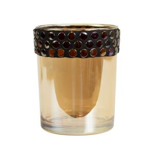 Váza / svícen na čajovou svíčku s jehličím - Ø 16*18 cm Clayre & Eef
