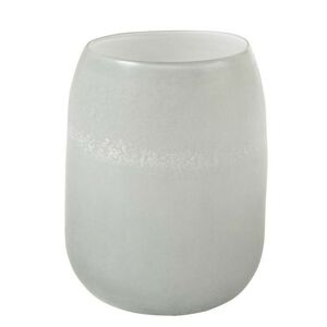 Zaoblená skleněná šedivá váza Eleanor- 19*22*19 cm