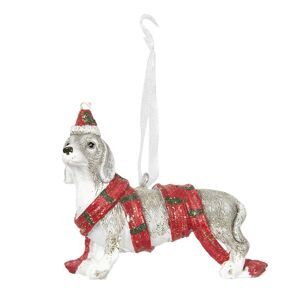Závěsná dekorace pes s čepičkou - 7*4*6 cm