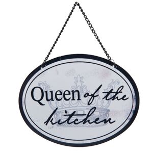 Závěsná kovová cedulka Queen of the kitchen - 17*13 cm