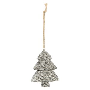Závěsný stříbrný vánoční stromeček - 6*2*8 cm