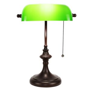 Zelená bankovní lampa tiffany Bank - 26*16*38 cm E27/max 1*40W Clayre & Eef