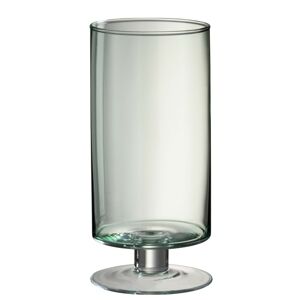 Zelená skleněná váza/svícen na noze Hurricane - Ø15*33 cm