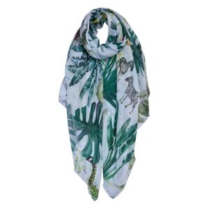 Zeleno-bílý šátek Safari - 90*180 cm Clayre & Eef