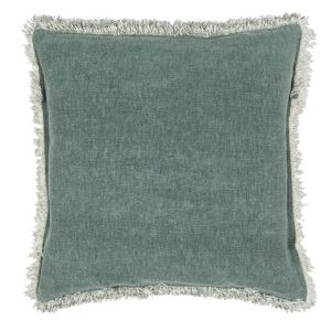 Zelený bavlněný polštář s třásněmi - 45*45 cm