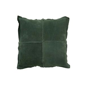 Zelený kožený polštář s výplní - 45*45cm
