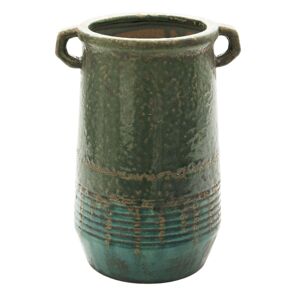 Zelný keramický květináč/váza s uchy Aylin - Ø 16*26 cm Clayre & Eef