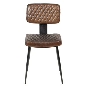 Židle Alienor s koženým sedákem a kovovu konstrukcí - 43*46*84 cm