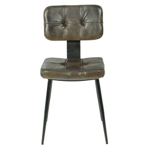 Židle s koženým sedákem a kovovou konstrukcí Alienor - 43*46*84 cm