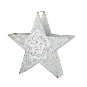 Zinková antik kovová dekorace ve tvaru hvězdy - 32*8*30cm Chic Antique