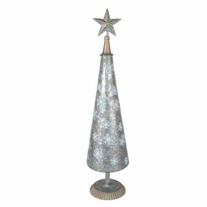 Zinkový antik dekorační vánoční stromeček s hvězdou - Ø 15*64 cm Clayre & Eef