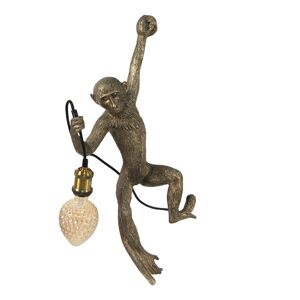 Zlatá antik nástěnná lampa opice Monkey gold - 27*30*66 cm Clayre & Eef