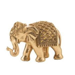 Zlatá dekorace Slon se zrcátky - 21*9*13 cm