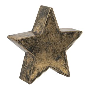 Zlatá dekorační kovová hvězda s patinou - 28*7*27 cm