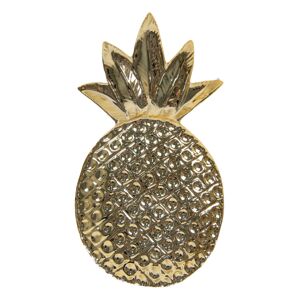 Zlatá dekorační mísa v designu ananasu - 12*22 cm