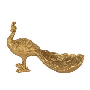 Zlatá dekorační soška Páv - 22*11*14 cm