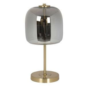 Zlatá kovová stolní lampa se šedým stínidlem Gatien – Ø 23*43 cm LED