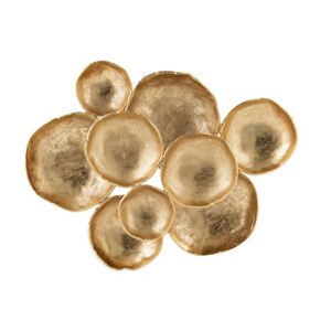 Zlatá nástěnná kovová dekorace kruhy - 60*13*50 cm