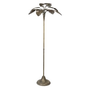Zlatá stojací lampa s dekorací listů - 64*64*165 cm