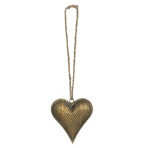 Zlaté antik závěsné srdce - 14*4*16 cm
