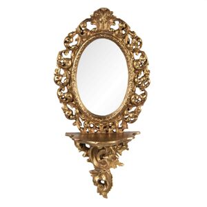 Zlaté bohatě zdobené nástěnné zrcadlo - 17*9*35 cm