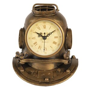 Zlatohnědé stolní hodiny ve tvaru potápěčské masky - 16*15*18 cm