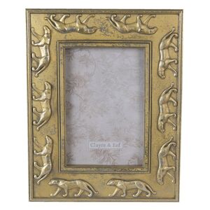 Zlatý antik fotorámeček s pumou - 18*2*23 cm / 10*15 cm Clayre & Eef