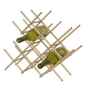 Zlatý kovový stojan na láhve vína - 47*14*40 cm