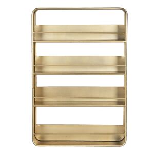 Zlatý kovový závěsný stojan s poličkami - 40*8*60 cm