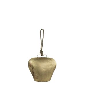 Zlatý kovový zvonek ve tvaru kravského zvonu - 27*12*12cm