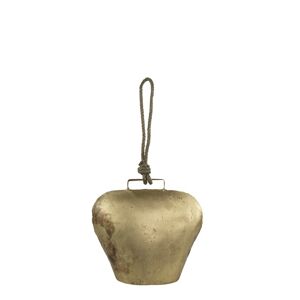 Zlatý kovový zvonek ve tvaru kravského zvonu - 30*14*14cm