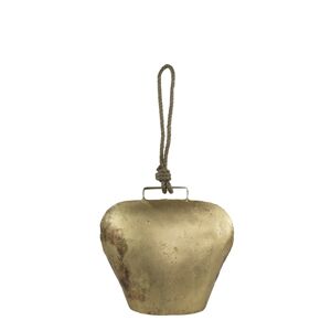 Zlatý kovový zvonek ve tvaru kravského zvonu - 35*16*16cm