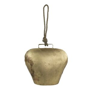 Zlatý kovový zvonek ve tvaru kravského zvonu  - 45*28*24cm