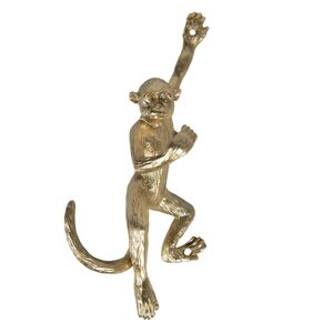 Zlatý nástěnný háček v designu opice - 8*6*19 cm