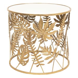 Zlatý odkládací stolek s listy - Ø 61*56 cm