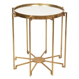 Zlatý odkládací stolek se skleněnou deskou - Ø 53*54 cm