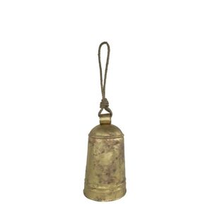 Zlatý plechový zvon s dřevěným srdcem Vanni - Ø 16*29cm