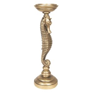 Zlatý svícen s mořským koníkem – Ø 14*45 cm